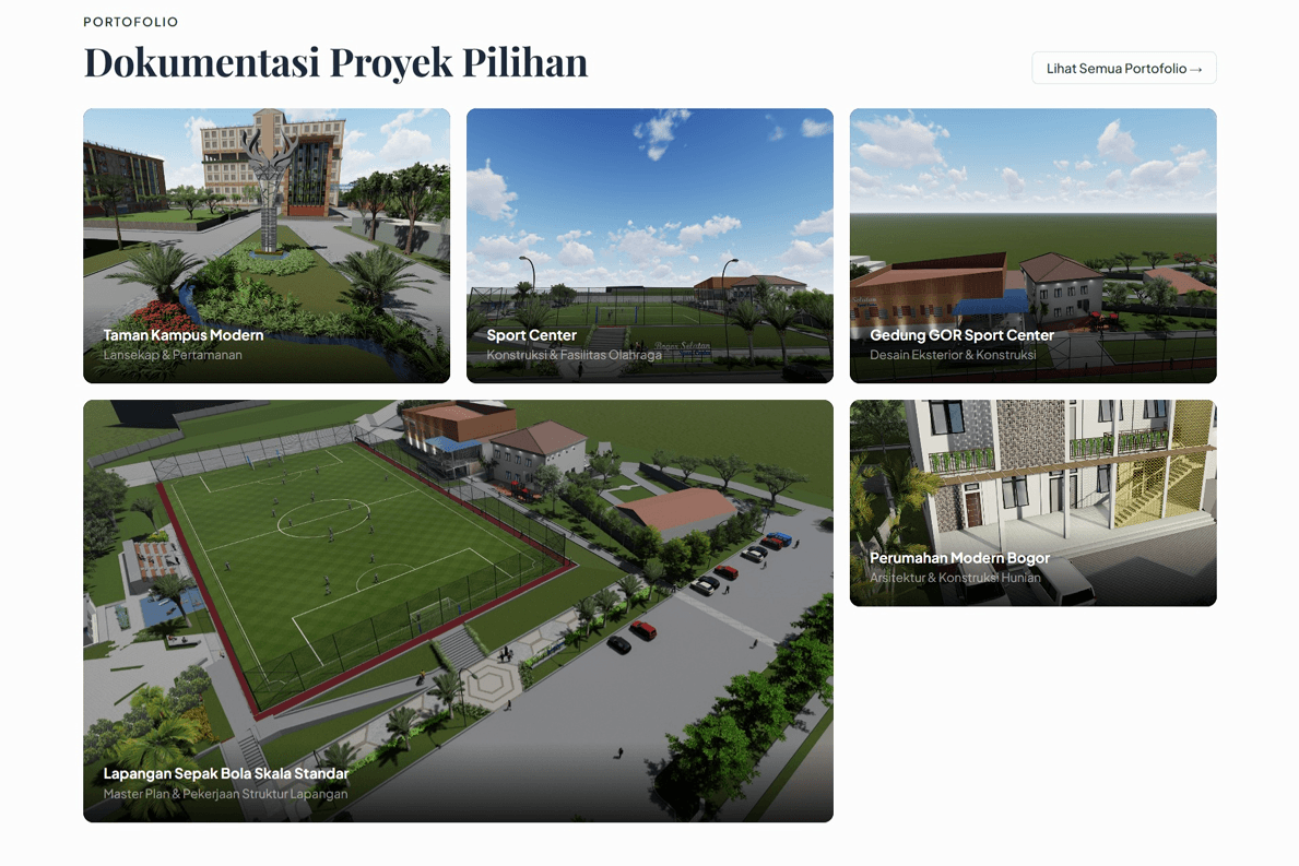 Project portfolio — a selection of past architectural, construction, and landscape work.