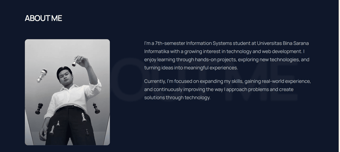 About — background, interests, and why I got into web dev.